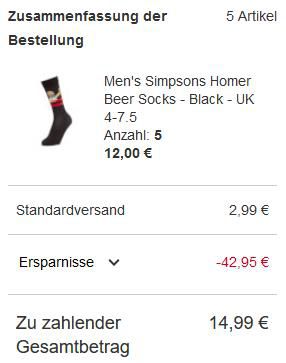 Zavvi: 5 Paar Socken mit Motiv für 14,99€ (statt 55€)