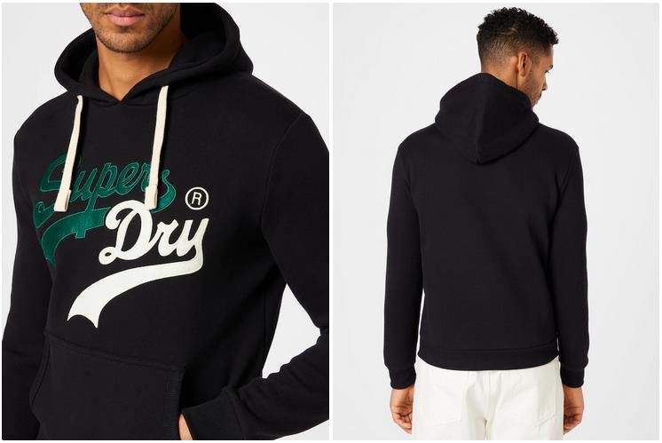 Superdry Vintage VL Interest Herren Hoodie in Schwarz für 59,90€ (statt 74€)