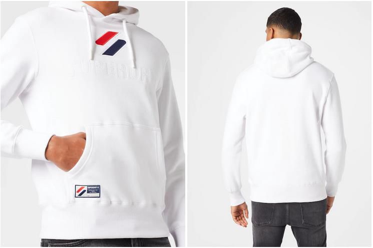 Superdry Code Herren Hoodie in Weiß für 44,90€ (statt 66€)