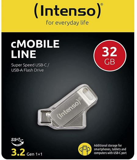Intenso USB Stick 32GB cMobile Line Typ C USB 3.1 für 5,99€ (statt 12€)