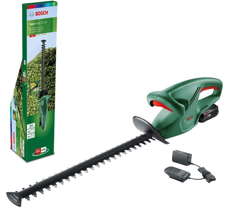 Bosch EasyHedgeCut 18 45 Akku Heckenschere inkl. 2 Ah Akku für 79,99€ (statt 89€) Abholung