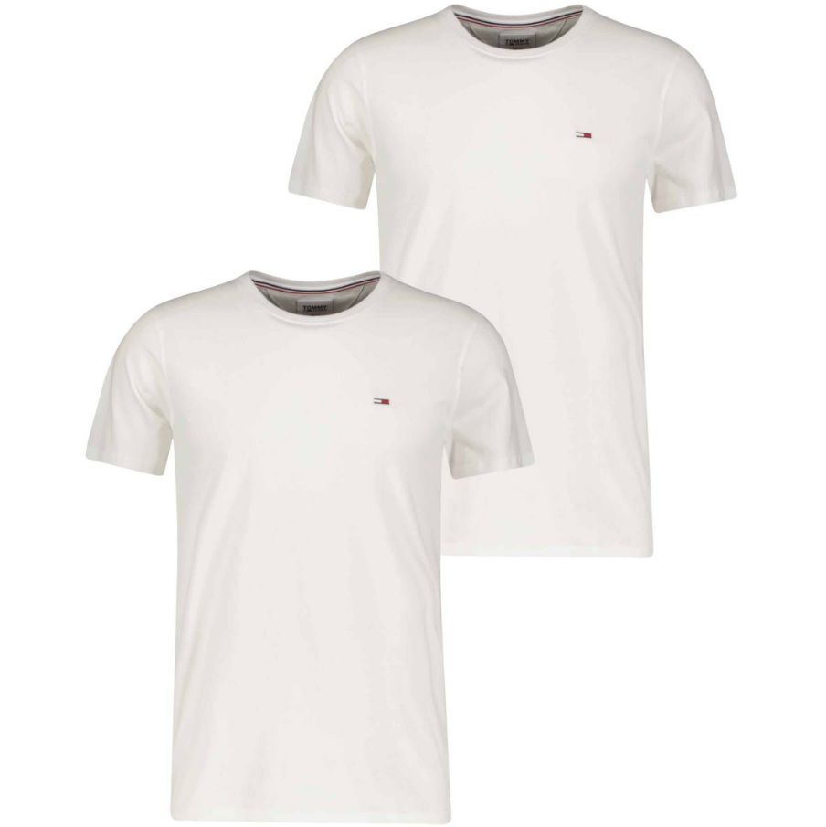 2er Tommy Jeans Herren T Shirts in Weiß o. Weiß/Schwarz für 34,14€ (statt 40€)