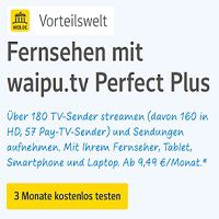 3 Monate waipu.tv Perfect Plus für web.de-Kunden kostenlos