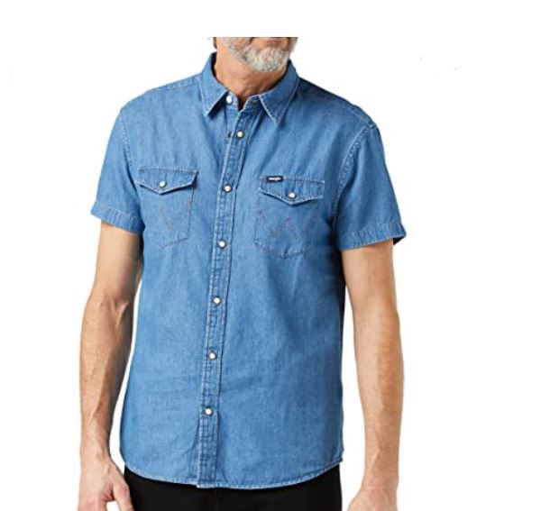 Wrangler Herren Kurzarm Denim Shirt  für 20,69€ (statt 29€)  prime