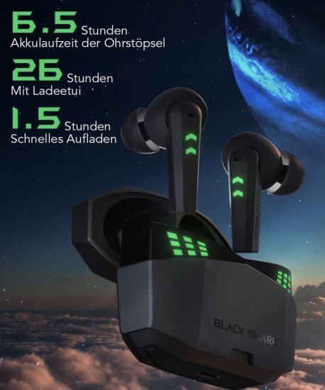Black Shark Lucifer T6 TWS Gaming InEar Kopfhörer mit geringer Latenz von 35ms für 29,99€ (statt 40€)