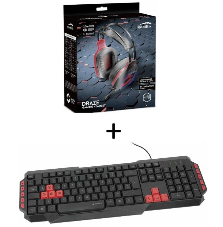 Speedlink DRAZE Gaming Headset + Ludicium Gaming Tastatur für 17,99€ (statt 27€)