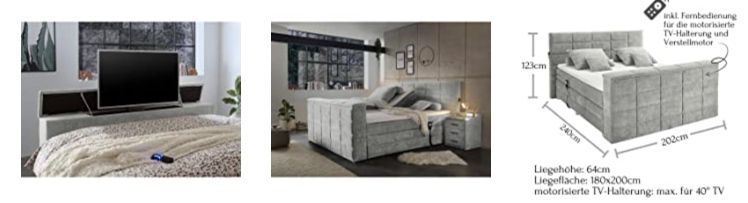 DENVER 6 Boxspringbett (180x200 & elektrisch verstellbar) für 1.269,42€ (statt 1.990€)