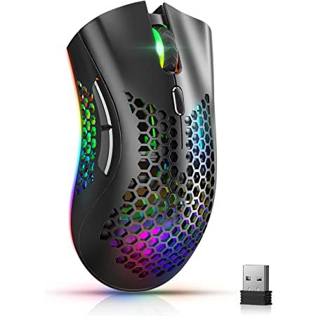 AAJO kabellose RGB Gaming Maus mit 6 programmierbare Tasten & bis 3.200 DPI für 9,99€ (statt 20€)   Prime