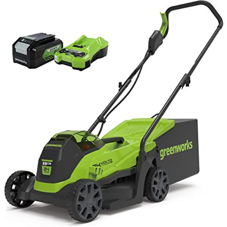 Greenworks 24V Akku Rasenmäher mit 33cm, 4Ah Akku & Ladegerät für 129,99€ (statt 186€)