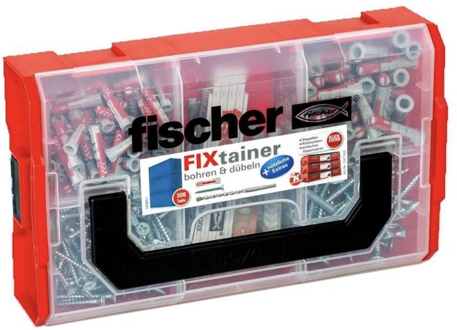 fischer FIXtainer DUOPOWER Dübelbox mit 306 Teilen inkl. Zollstock, Flaschenöffner & mehr für 25,10€ (statt 35€)