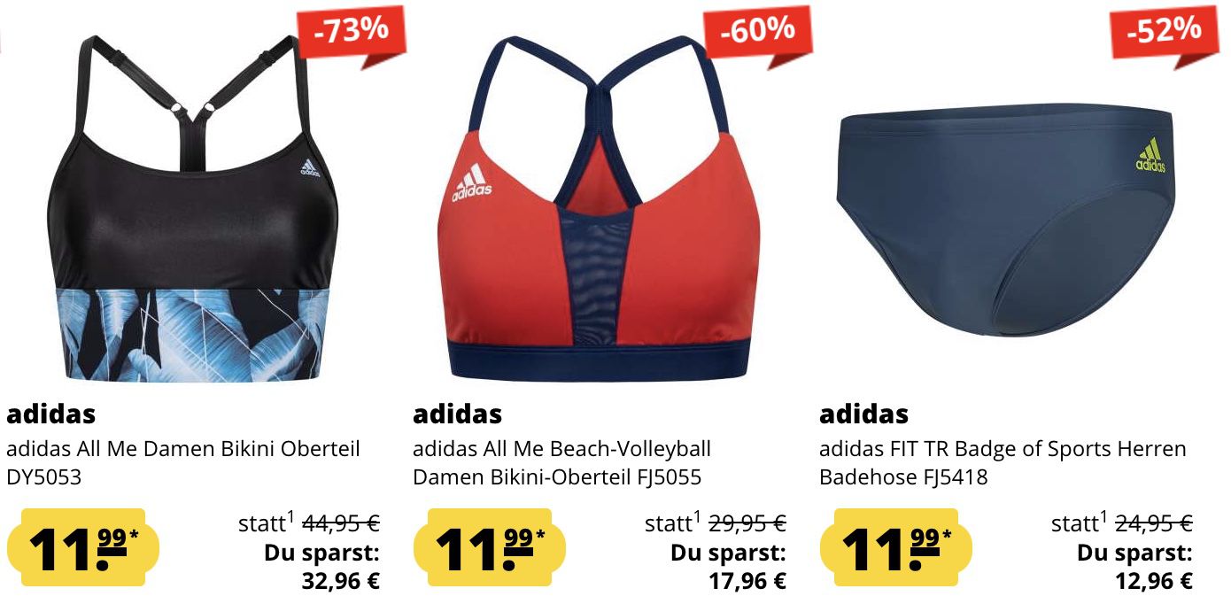 SportSpar: Badehosen, Badeshorts & Bikinis ab 2,22€ + keine VSK   auch für Kinder