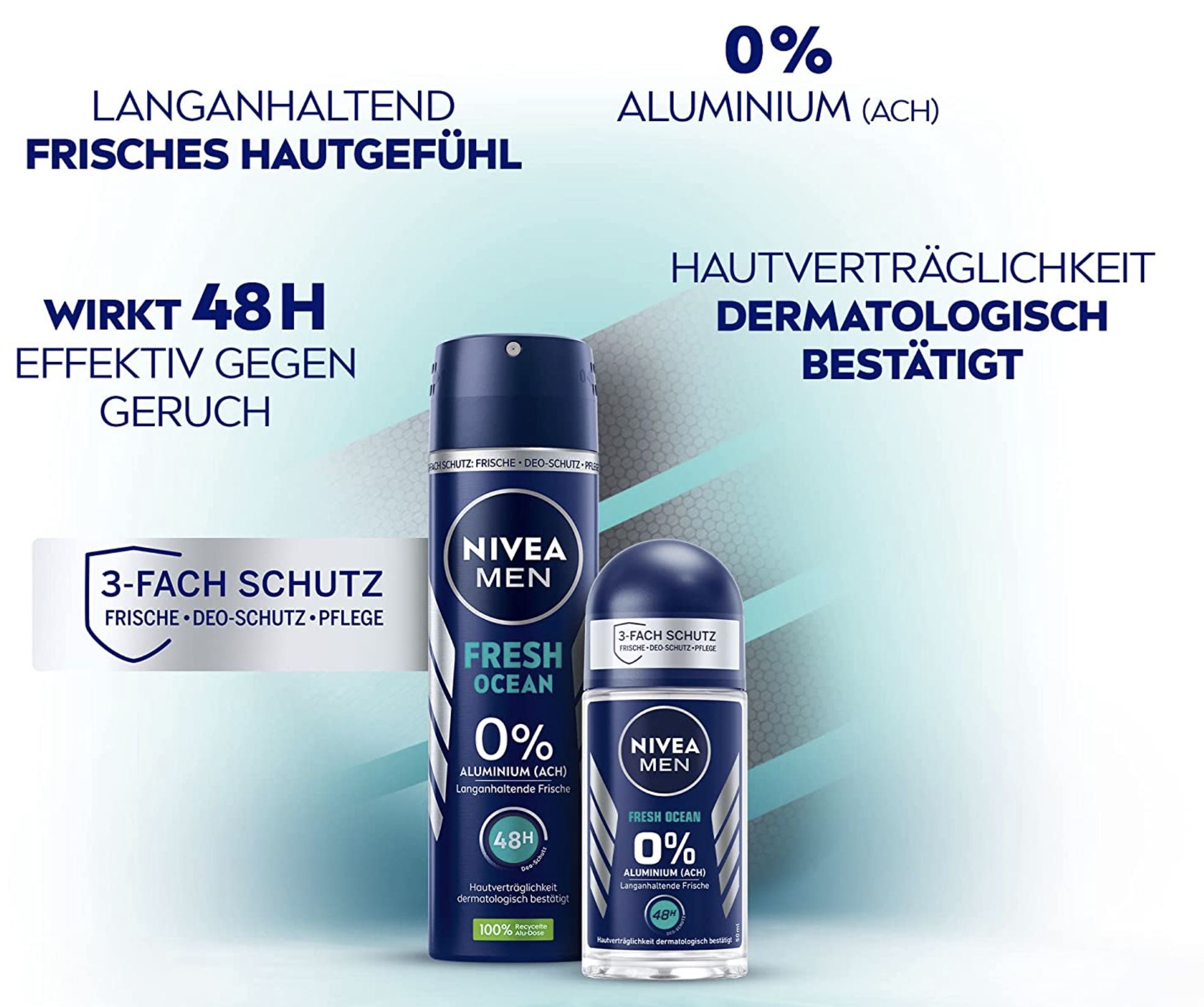 50ml Nivea Men Deo Roll On Fresh Ocean für 1,38€ (statt 2,15€)