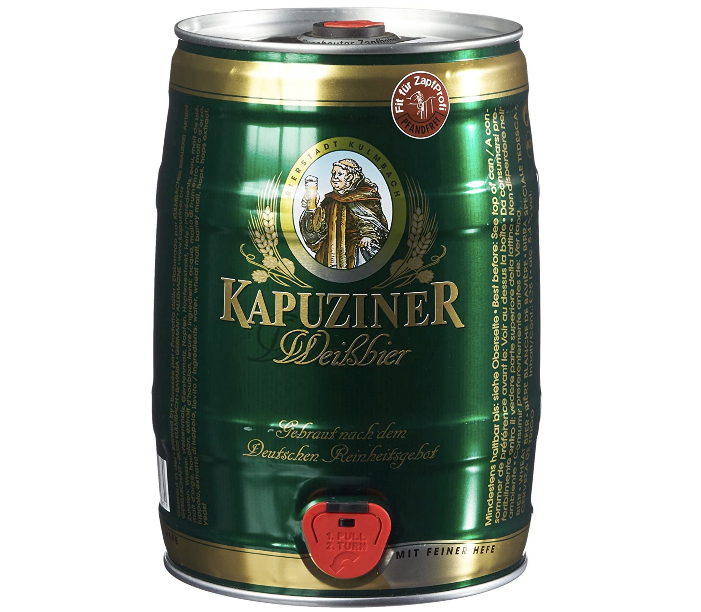 2x 5 Liter Kulmbacher Kapuziner Hefe Fass für 15,98€ (statt 20€)   Prime