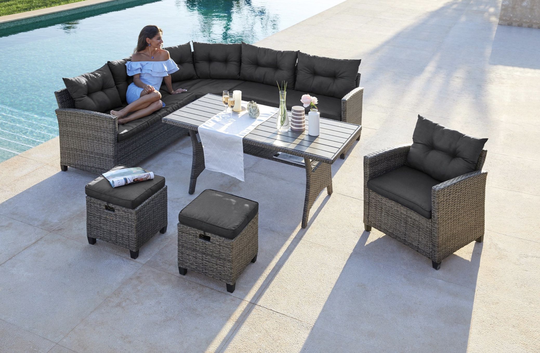 KONIFERA 20 tlg. Gartenlounge Set »Keros Premium« für 589,94€ (statt 730€)