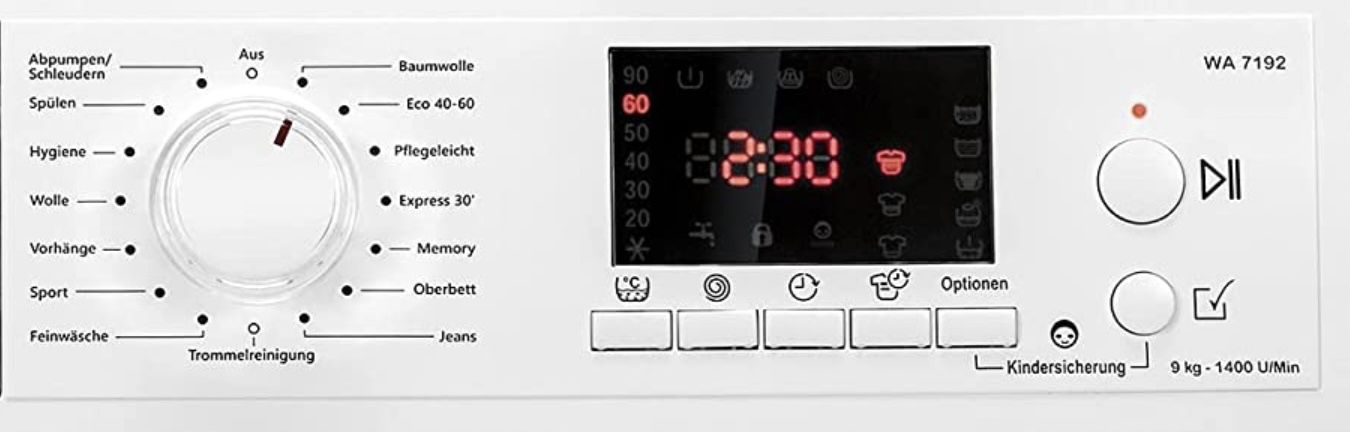 Bomann WA 7192 9kg Waschmaschine mit 15 Waschprogrammen & 1.400 U/min für 255,61€ (statt 503€)