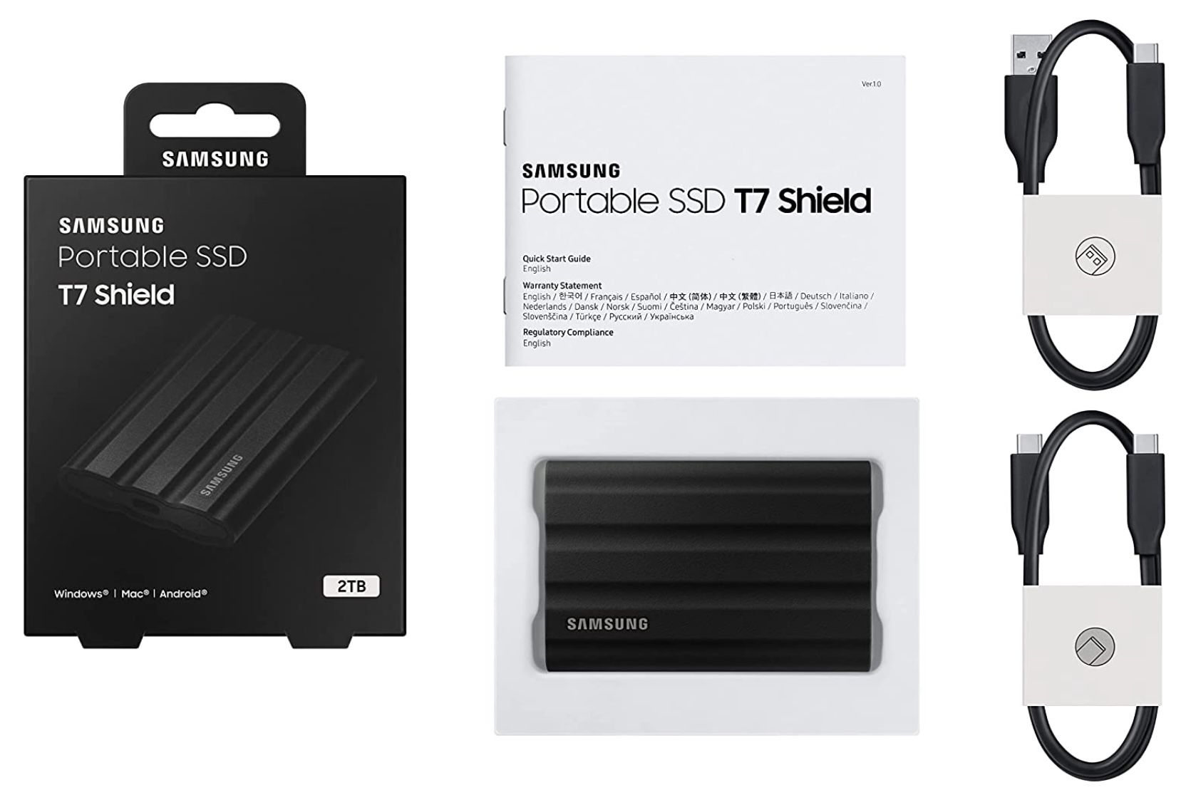 Samsung T7 Shield   Portable 2TB SSD mit USB 3.2 Gen. 2 für 199,99€ (statt 224€)