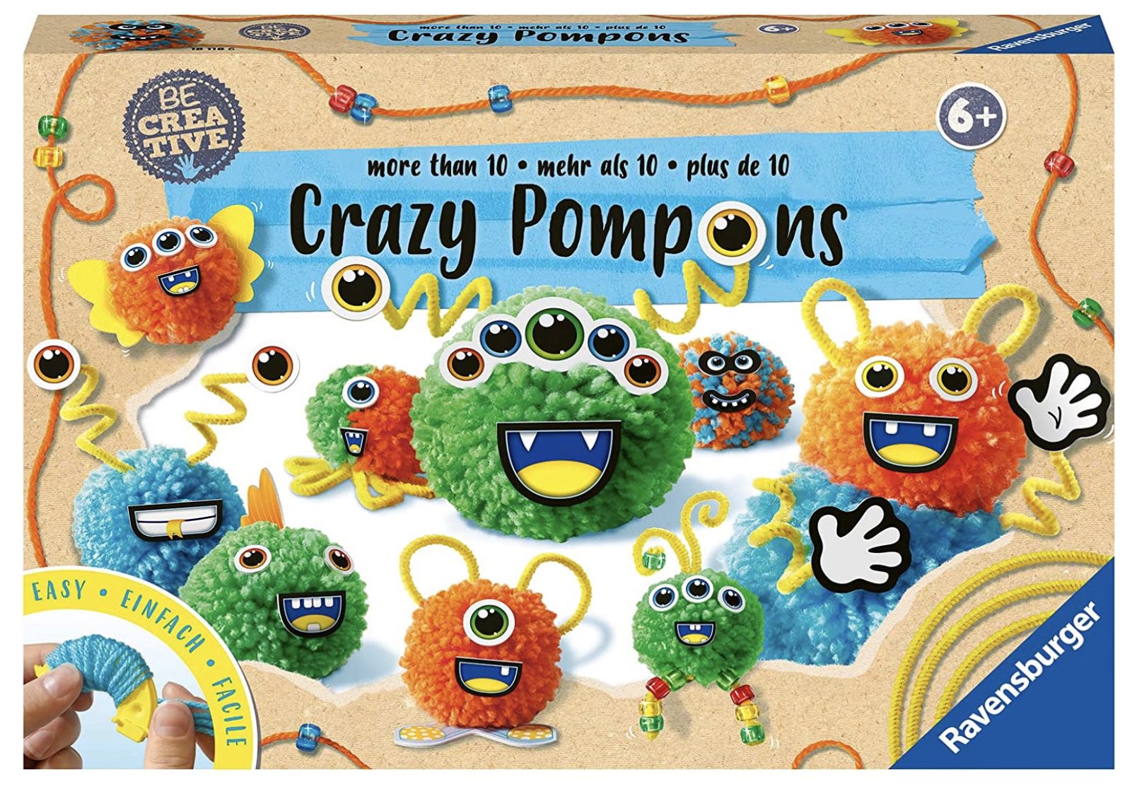 Ravensburger 18118 Bastelset Be Creative Crazy Pompons für 10,99€ (statt 16€)   Prime