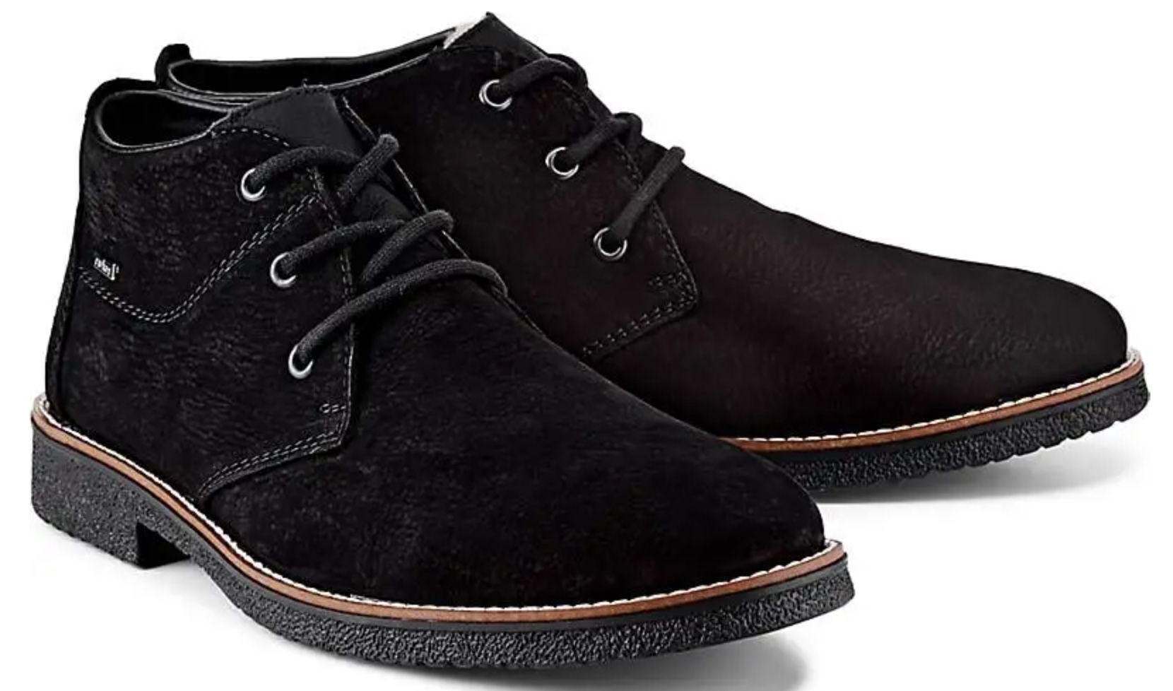 Rieker Freizeit Schnürschuh aus Veloursleder in Schwarz für 39,98€ (statt 55€)