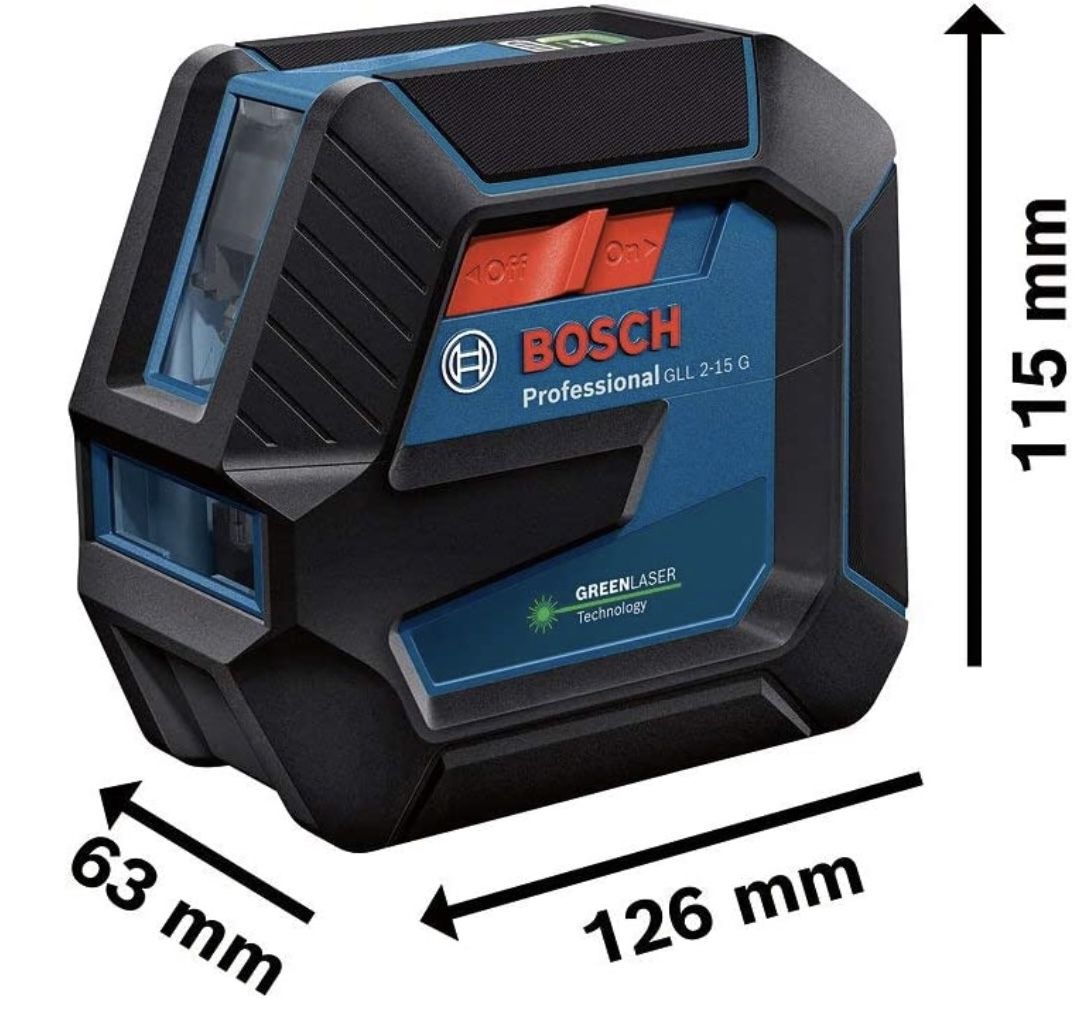 Bosch Professional Linienlaser GLL 2 15 G mit bis 15m Arbeitsbereich für 109,99€ (statt 140€)