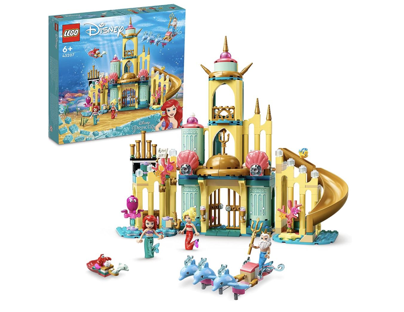 LEGO 43207 Disney Arielles Unterwasserschloss mit Mini Puppe von Arielle für 51,99€ (statt 62€)