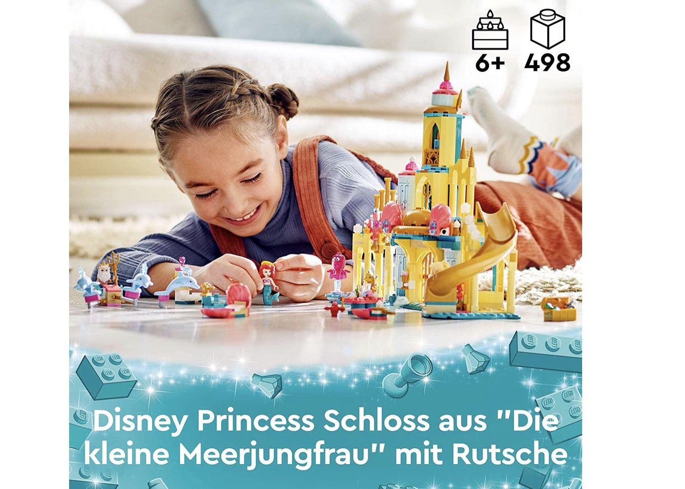 LEGO 43207 Disney Arielles Unterwasserschloss mit Mini Puppe von Arielle für 51,99€ (statt 62€)