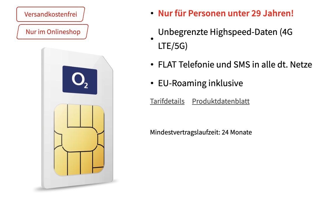 Junge Leute: o2 Free Unlimited LTE/5G für 49,99€ mtl. + 850€ MediaMarkt Coupon