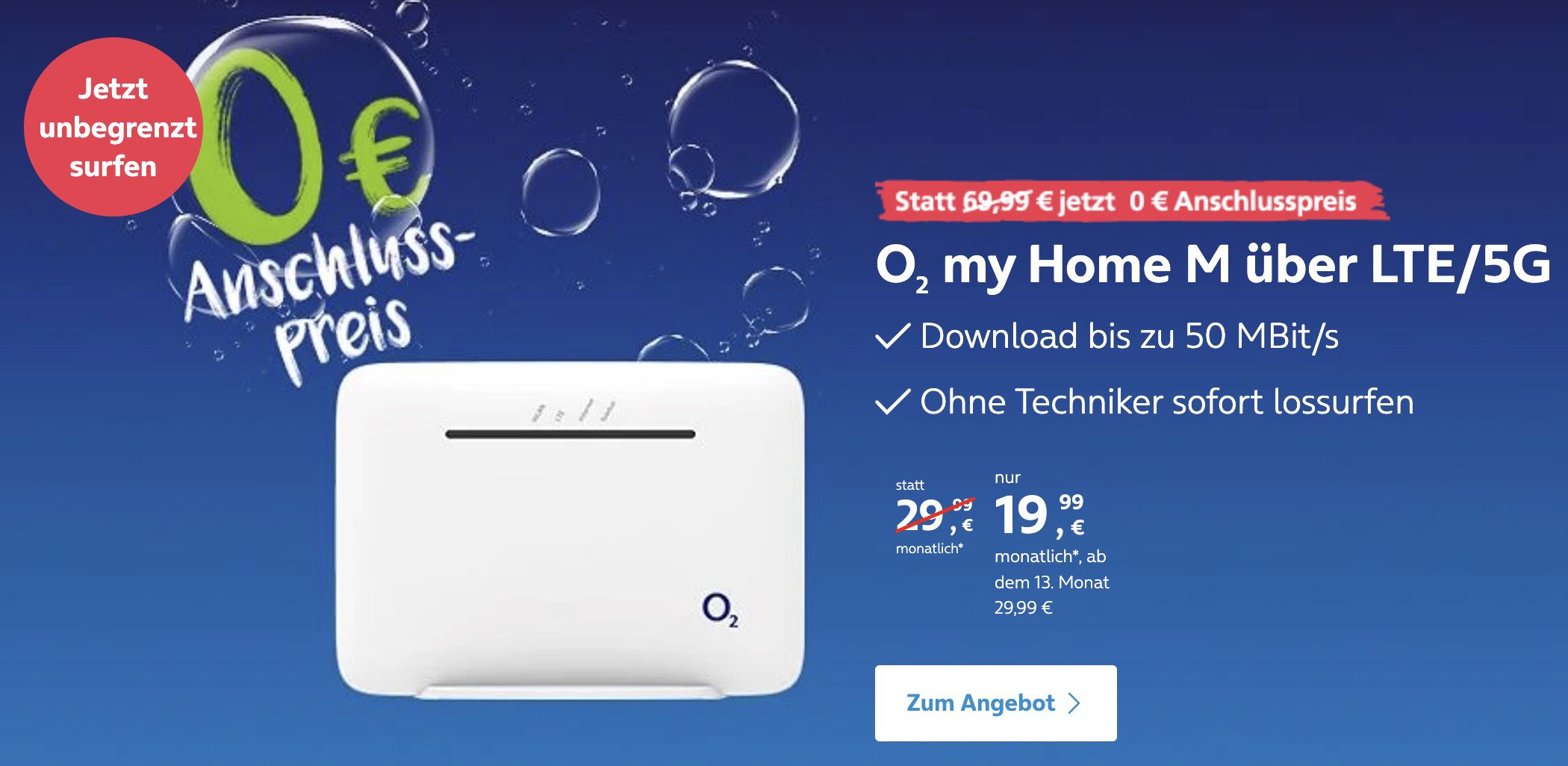 o2 myHome Homespot LTE/5G Tarife (DSL Alternative) ab 14,99€ mtl. + keine Anschlussgebühr