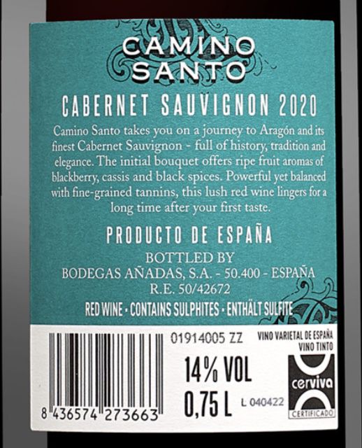 12 Flaschen Camino Santo Cabernet Sauvignon 2020 für 52,87€