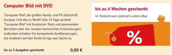 GRATIS! 3 Ausgaben Computer Bild 🗞️ mit DVD für 0€ (statt 24€)   aktiv kündigen!