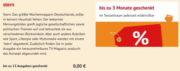 🗞️ 13 Ausgaben Stern ⭐ GRATIS   muss aktiv gekündigt werden