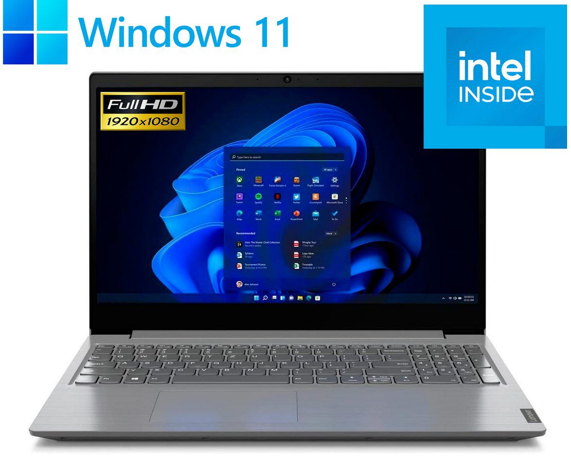 Lenovo V15 IGL Notebook mit INTEL N4020, 8GB DDR4, 256GB SSD & Win11 Pro für 247,50€ (statt 293€)