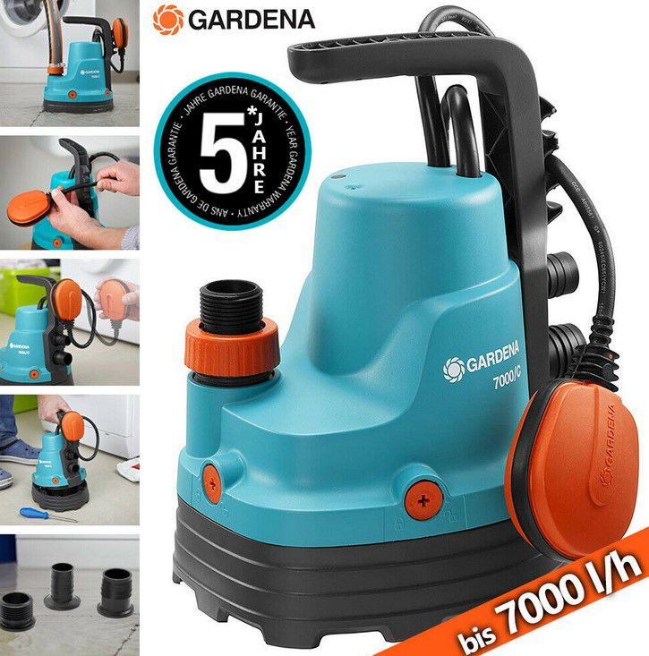 Gardena 7000/C KlarwasserTauchpumpe 300W 7.000l für 39,99€ (statt 45€)