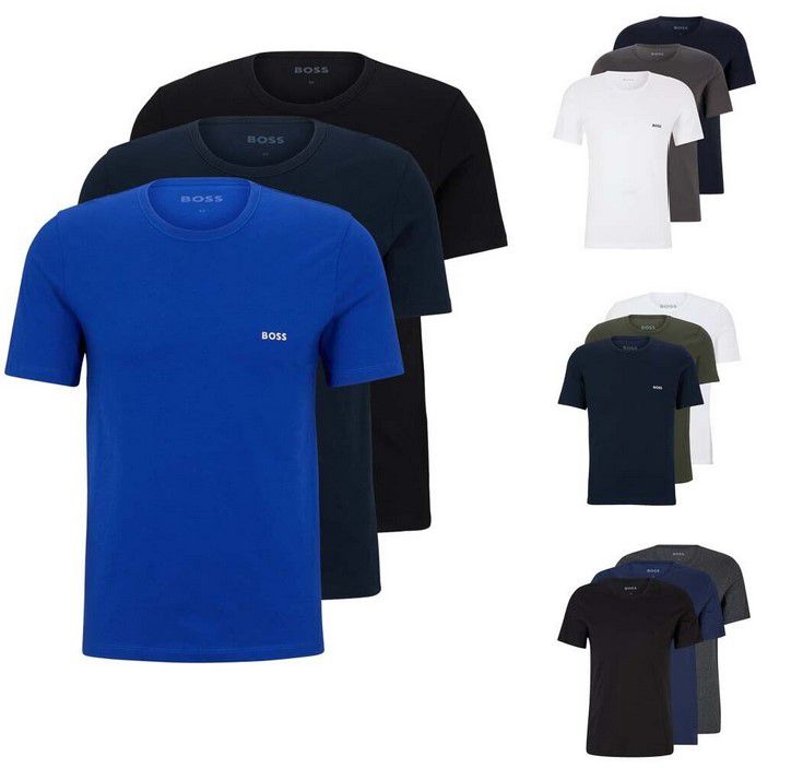 3er Pack HUGO BOSS Herren T Shirts in unterschiedlichen Ausführungen für 34,95€ (statt 40€)