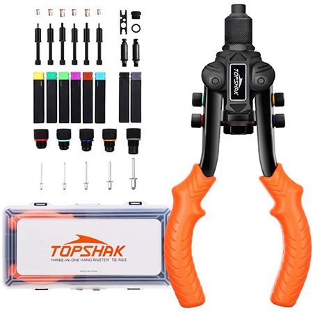 Topshak 3-in-1-Handnietpistole mit 6 austauschbaren Dornen und Nietköpfen für 26,39€ (statt 44€)