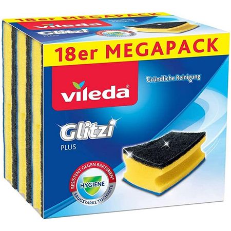 🧽 18er Pack Vileda Glitzi Plus Topfreiniger mit Antibac-Effekt ab 5,70€ (statt 9€)