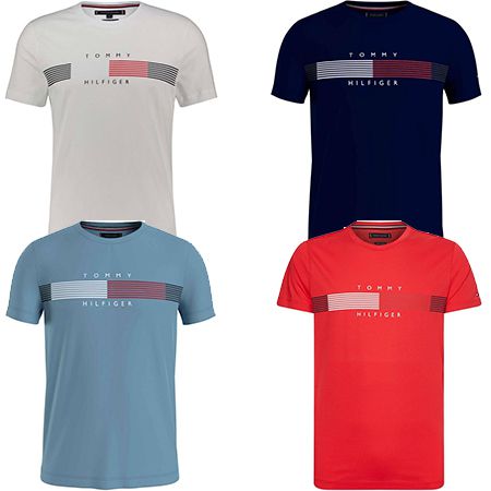 Tommy Hilfiger Chest Corp Stripe Herren T Shirt in 4 Farben für je 31,87€ (statt 40€)