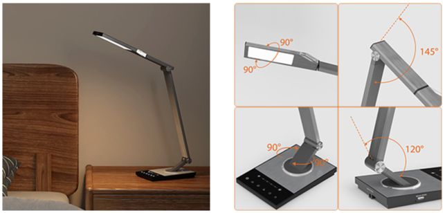 Sympa LED Schreibtischlampe aus Metall mit USB Port mit 5 Farbtemperaturen & 6 Helligkeitsstufen für 59,99€ (statt 90€)
