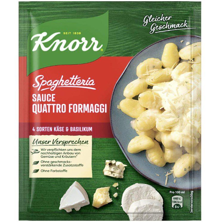 4x Knorr Sauce Quattro Formaggi je 50g für je 0,50€ (statt 0,85€)