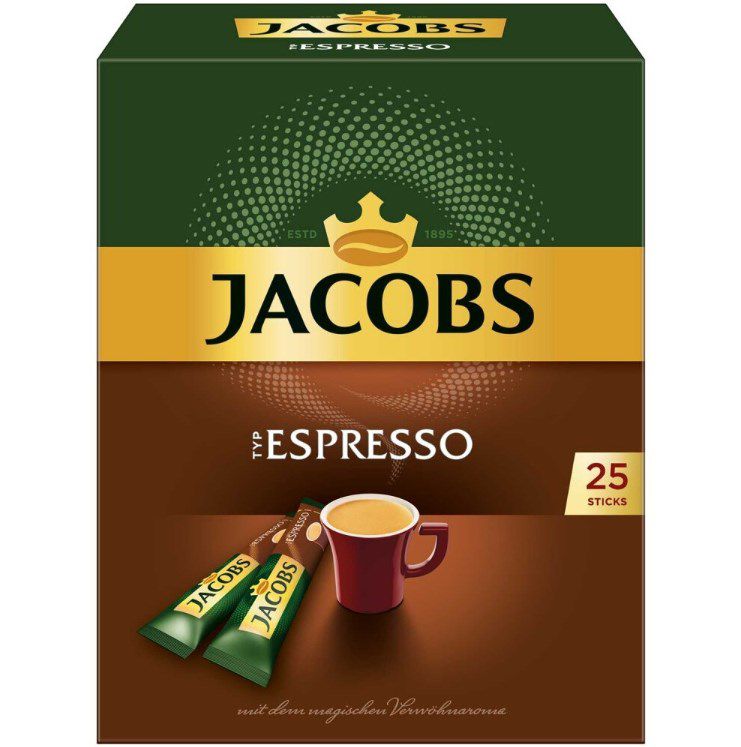 25er Pack Jacobs löslicher Kaffee Espresso ab 1,89€ (statt 2,50€)