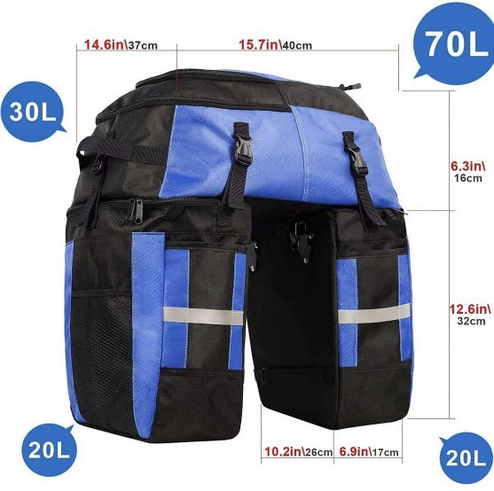 Wildken 70L Fahrrad Gepäcktasche mit Regenschutz & Reflektoren für 31,19€ (statt 45€)