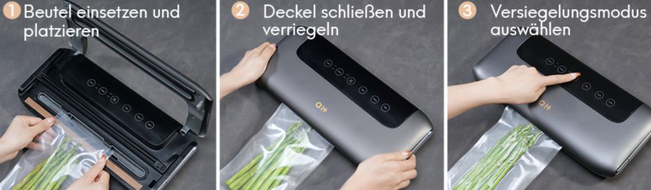 QCUQ Vakuumiergerät mit 75 kPa inkl. 10 Beutel für 20,99€ (statt 28€)   Prime