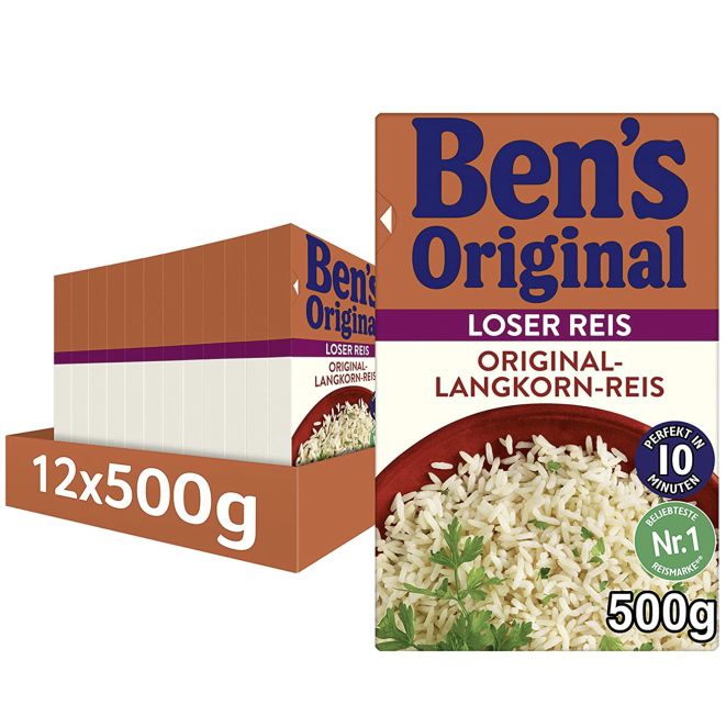 12x Ben&#8217;s Original Langkorn Reis Lose (je 500g) für 18,31€ (statt 24€)