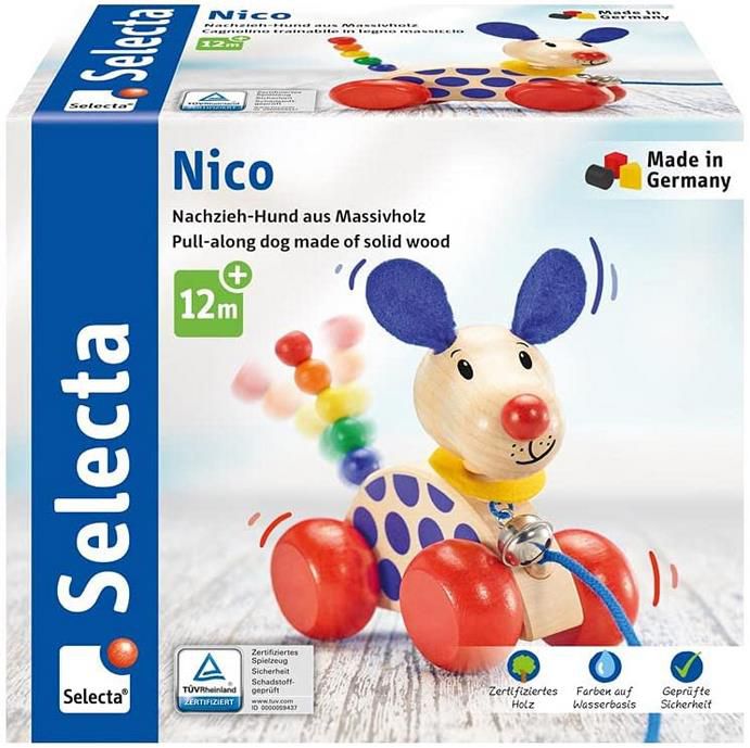 Selecta 62026 Nico, Schiebe und Nachziehspielzeug aus Holz, 12 cm für 9,46€ (statt 15€)   Prime