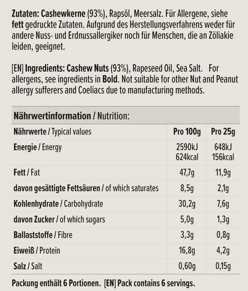 150g Amazon Essentials Cashewkerne geröstet & gesalzen ab 2,05€