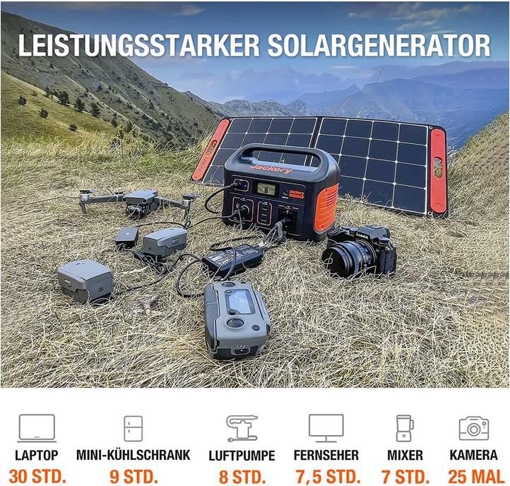 Jackery Solargenerator Explorer 500 + SolarSaga 100W für 804,10€ (statt 900€)