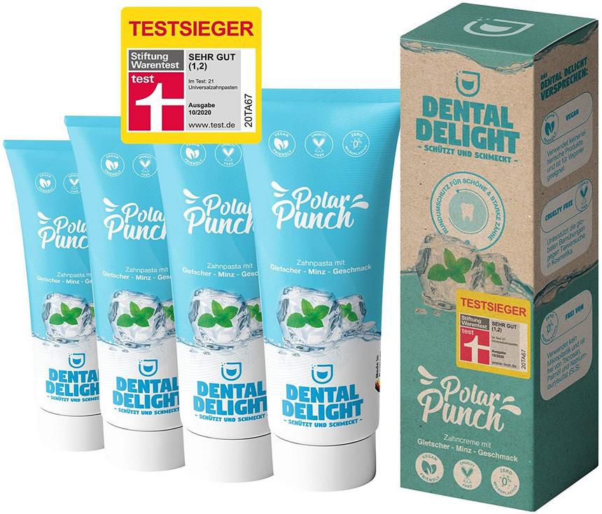 4er Pack Dental Delight Polar Punch Zahncreme   Gletscher Minze ab 6,63€ (statt 10€)   Prime Sparabo