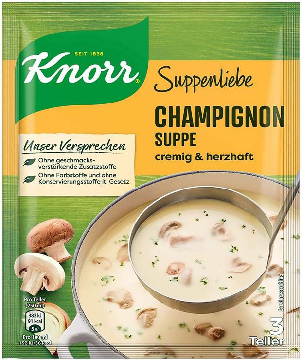 18er Pack Knorr Suppenliebe Champignon Suppe ab 12,82€ (statt 16€)   Prime Sparabo