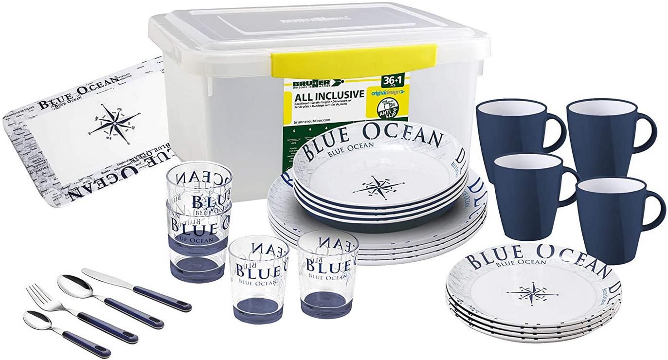 Brunner Blue Ocean All Inclusive Geschirrset aus Melamin, 36 tlg. für 92,57€ (statt 130€)