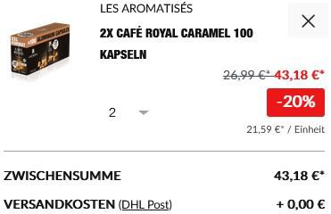 200x Café Royal Caramel Kapseln für Nespresso für 43€ (statt 59€)