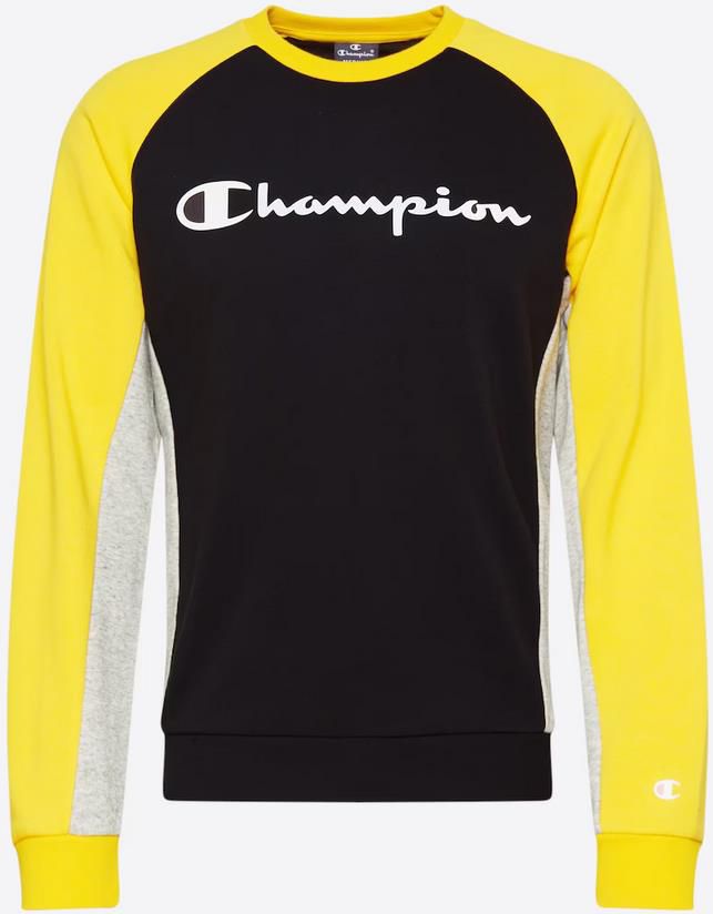 Champion Crewneck Herren Sweatshirt in Schwarz/Gelb für 28,95€ (statt 43€)